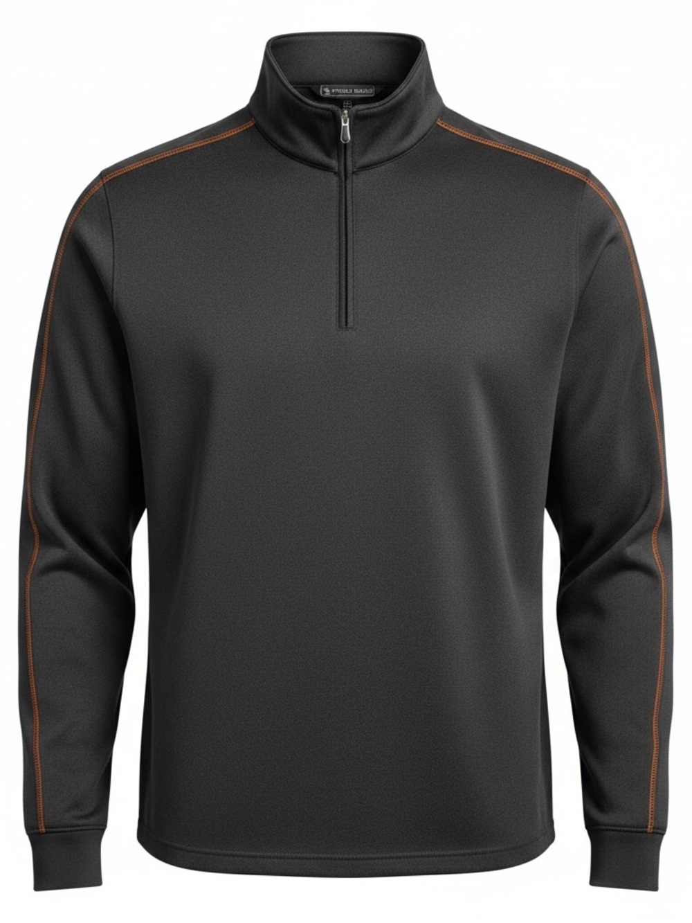 Pebble Beach Black Half-Zip Jacket with Orange Stitching Size M
